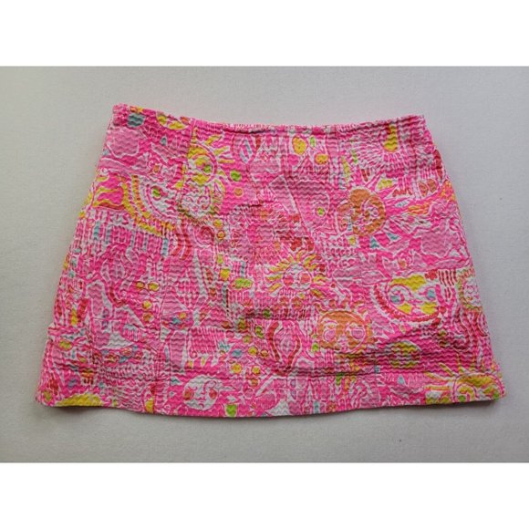 Lilly Pulitzer January Skirt Pink Pout More Kinis in the Keys Sz 0 *No Liner - Picture 6 of 9